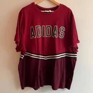 Adidas red plum detailed t-shirt